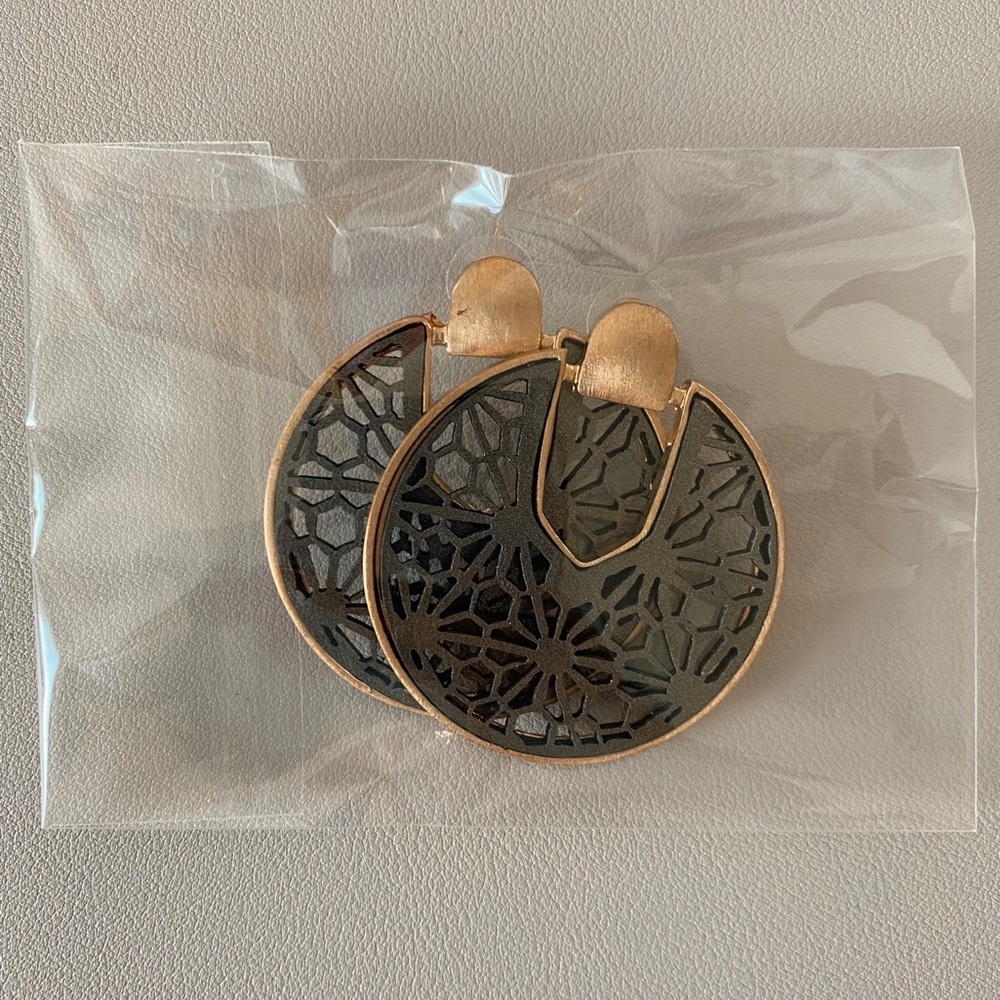 Black patterned hoops